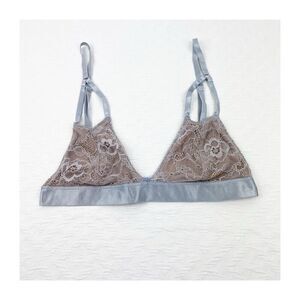 Victorias Secret 32a lace lavender/gray tan triangle bralette bride bridal weddi